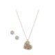 Anne Klein Gold Tone Heart Pendant,  Necklace and Earring Set