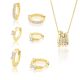 Buckley London Crystal Hoop Pendant and  Set of Three Crystal Huggie Earrings