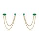 Ettika Double Piercing Chain  Dangle Earrings